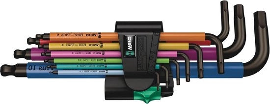 Set di chiavi a L con misurazione metrica multicolore - 9 pezzi