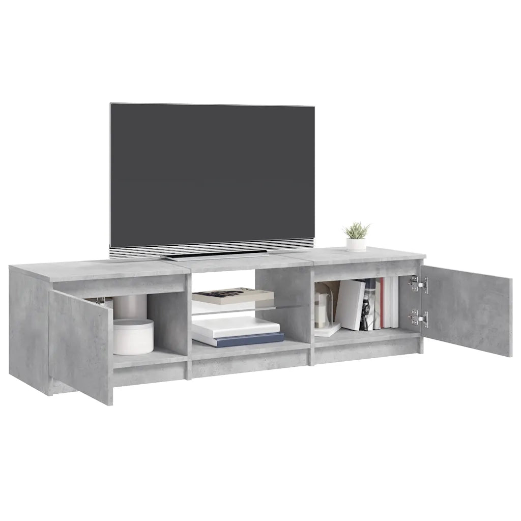 Mobile Porta TV con Luci LED Grigio Cemento 140x40x36 cm 804296