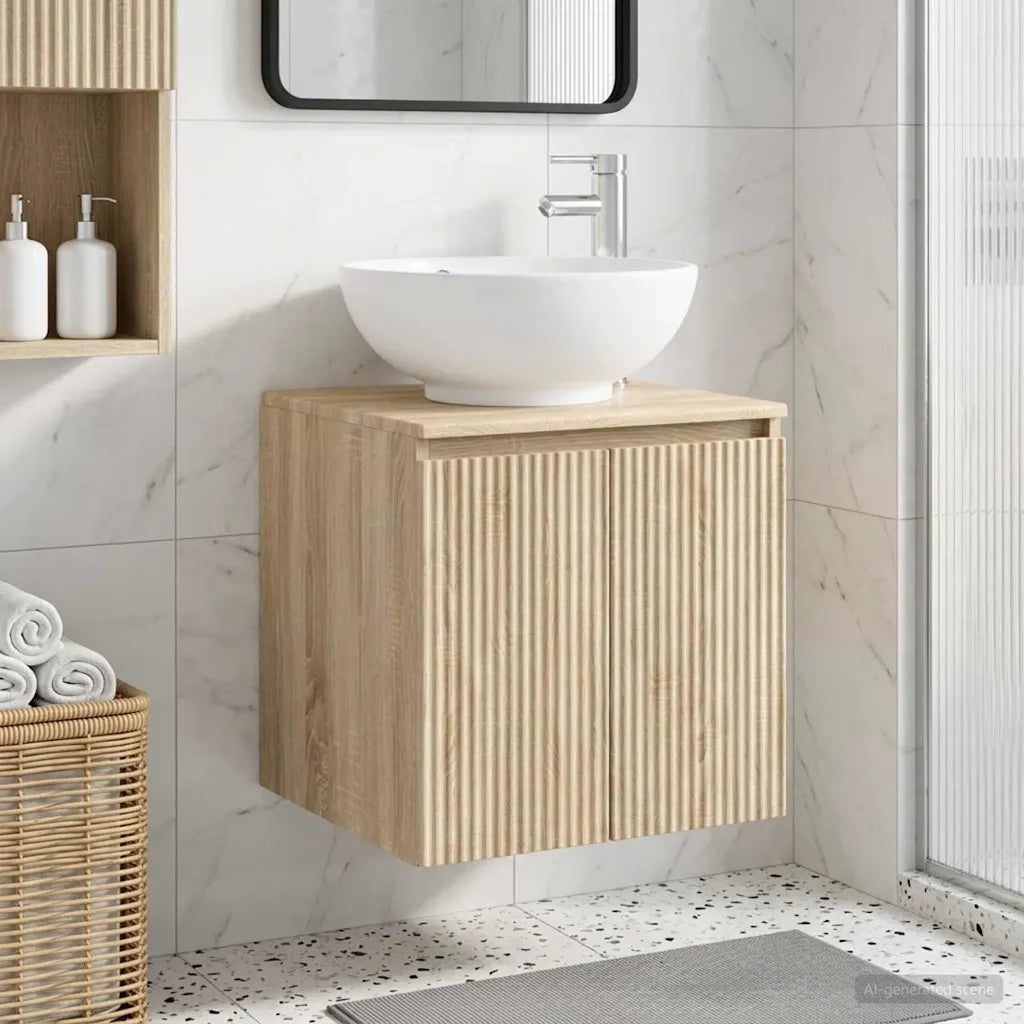 Mobile Lavabo da Parete Rovere Sonoma 49,5 x 44,5 x 65 cm