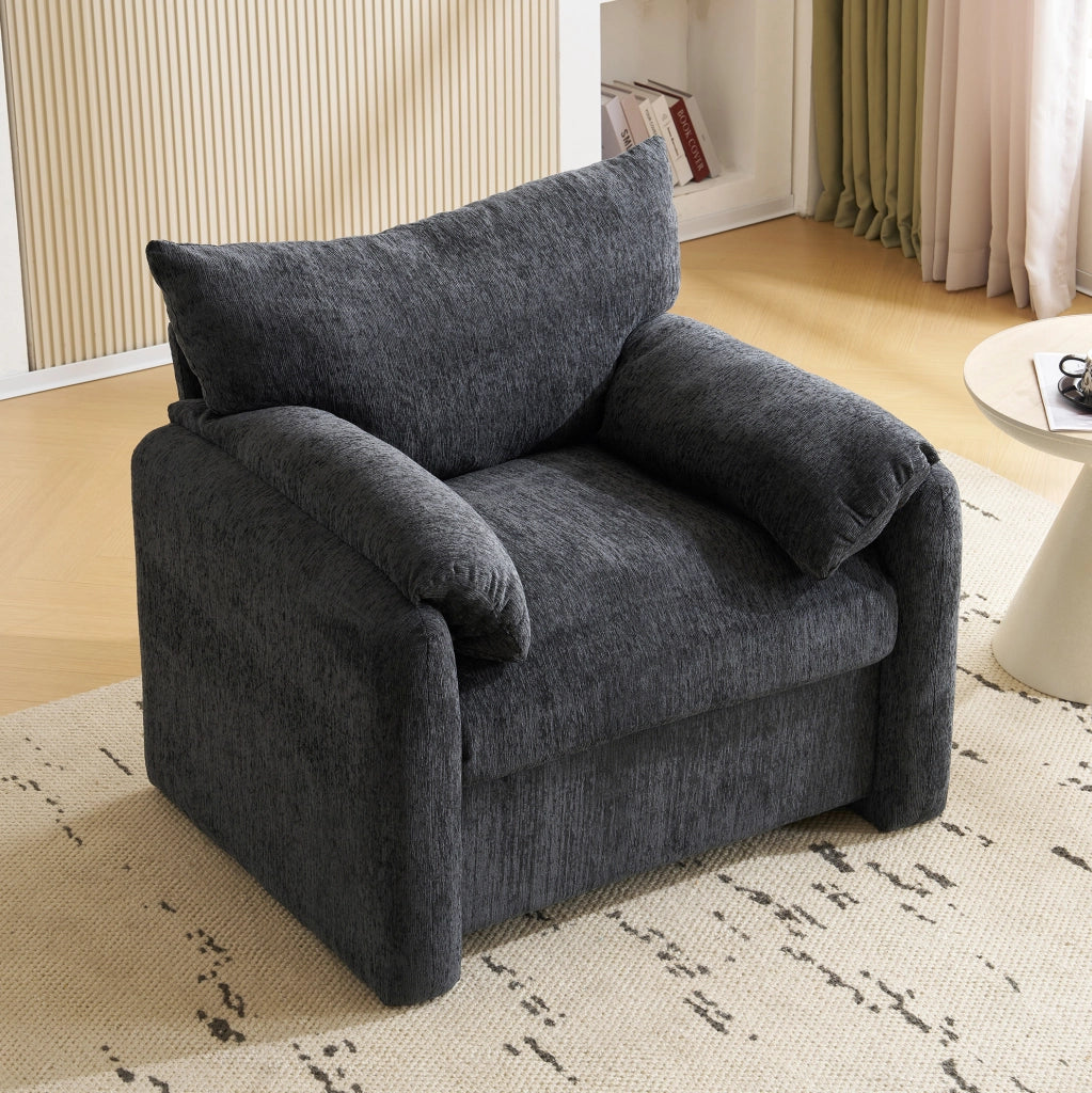 Poltrona 96x82x84 cm in ciniglia grigia， 1 posto
