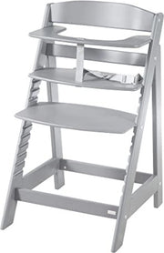 Sedia per bambini - Sedia per bambini in legno - Sedia per bambini regolabile con cintura di sicurezza - da 6 mesi a 70 kg - Taupe