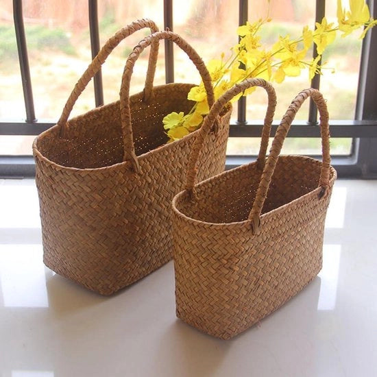 Borsa a mano con fiori intrecciati - 34x14x21CM