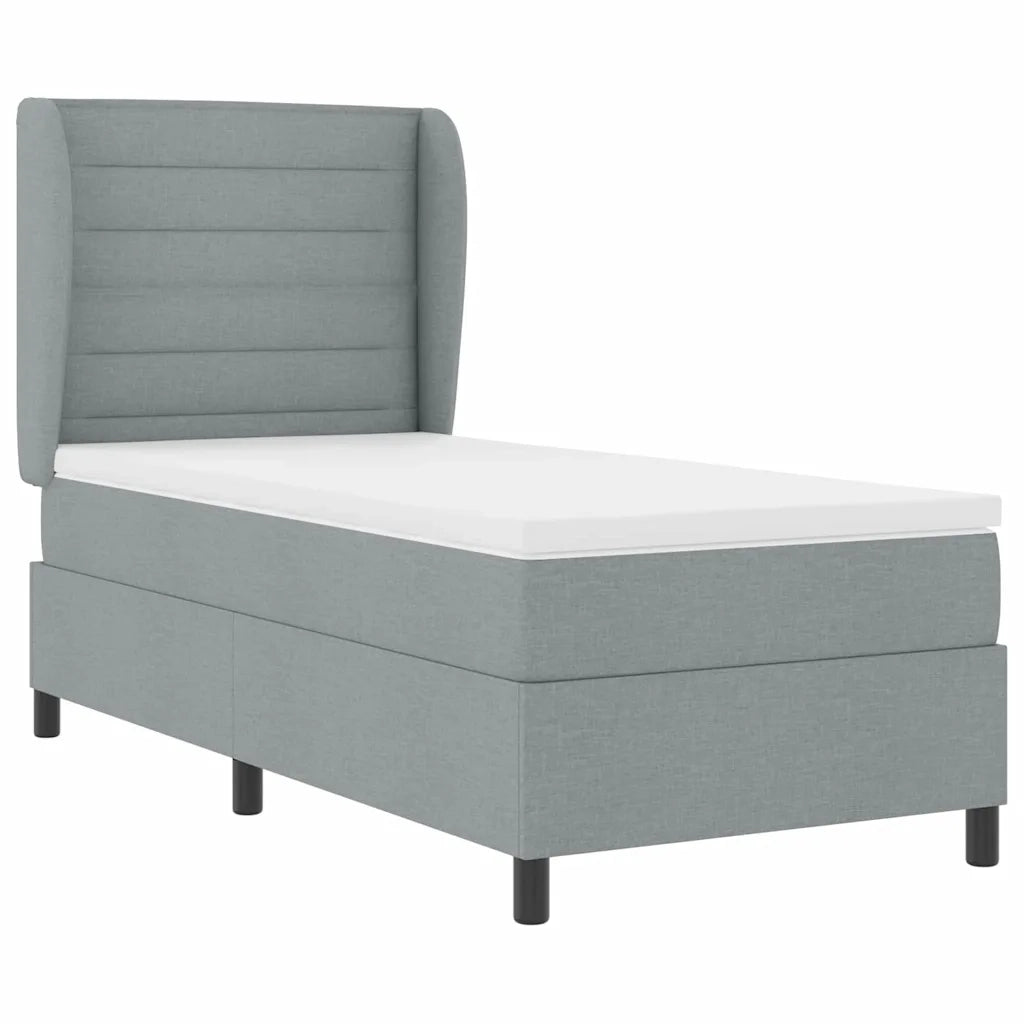 Letto a molle con materasso Grigio chiaro 90 x 190 cm Tessuto 3340473