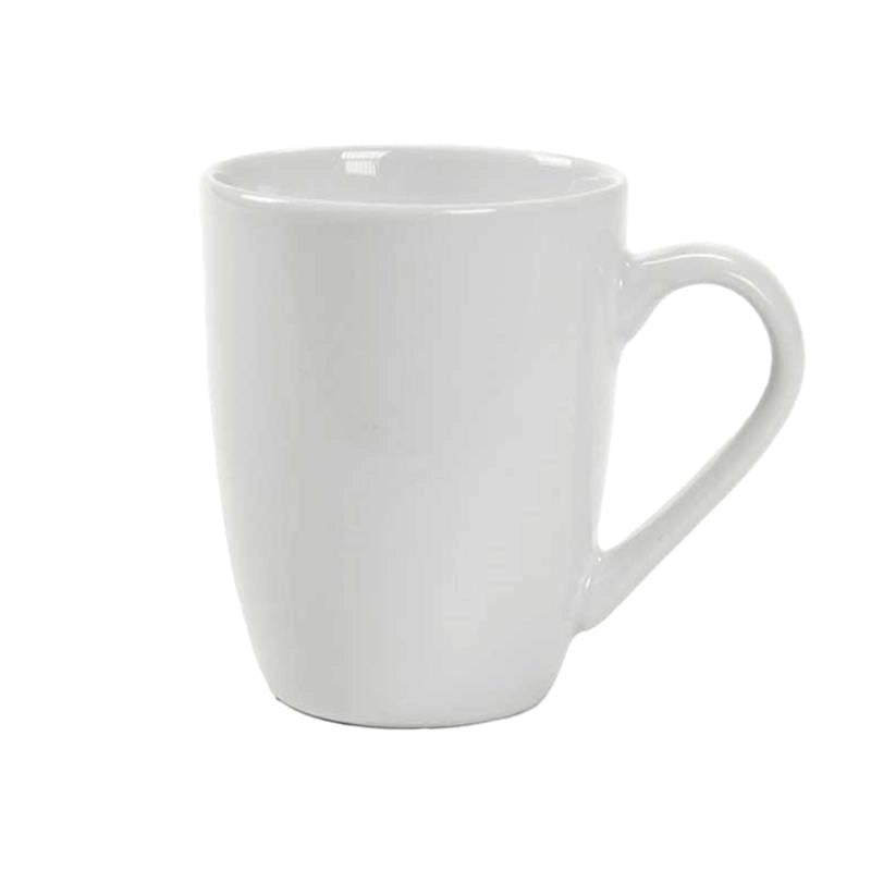 TAZZA MUG 1 PZ IN CERAMICA BIANCA DESIGN SEMPLICE DA CUCINA CON MANICO AMPIO 300 ML