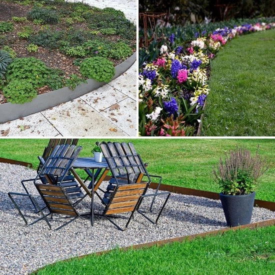 Bordura flessibile in plastica per giardino - Lunghezza 10m - Altezza 8 cm - Colore antracite