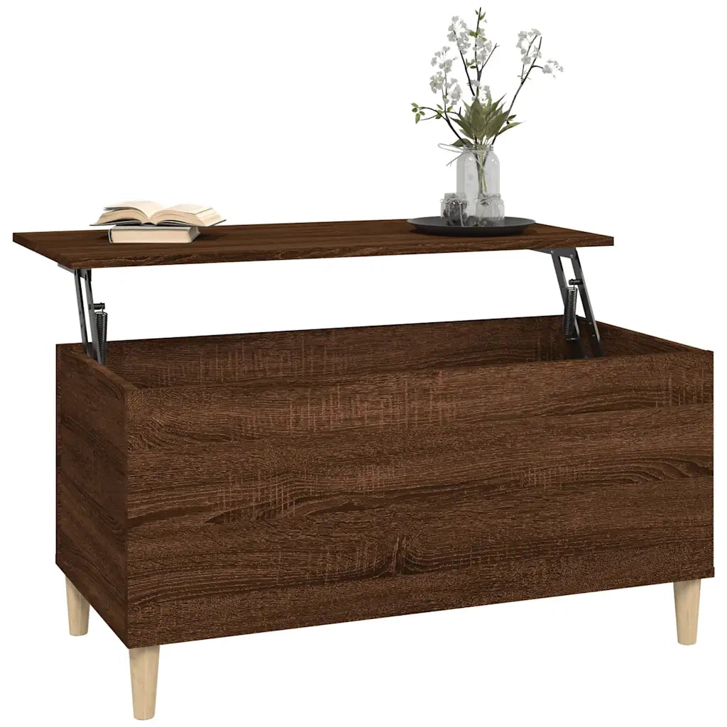 Tavolino Salotto Rovere Marrone 90x44,5x45 cm Legno Multistrato 819587
