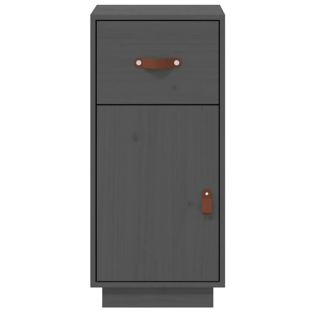 Credenza Grigia 34x40x75 cm in Legno Massello di Pino 820124
