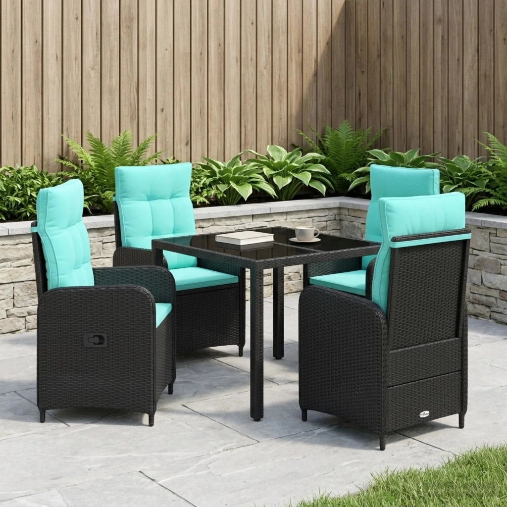 Set da pranzo per esterni 5 pz polyrattan 3422297