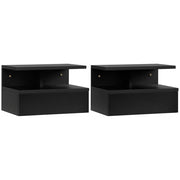 Comodino con cassetto e ripiano aperto ¨C zephmum ¨C 35x32x22,5 cm, nero