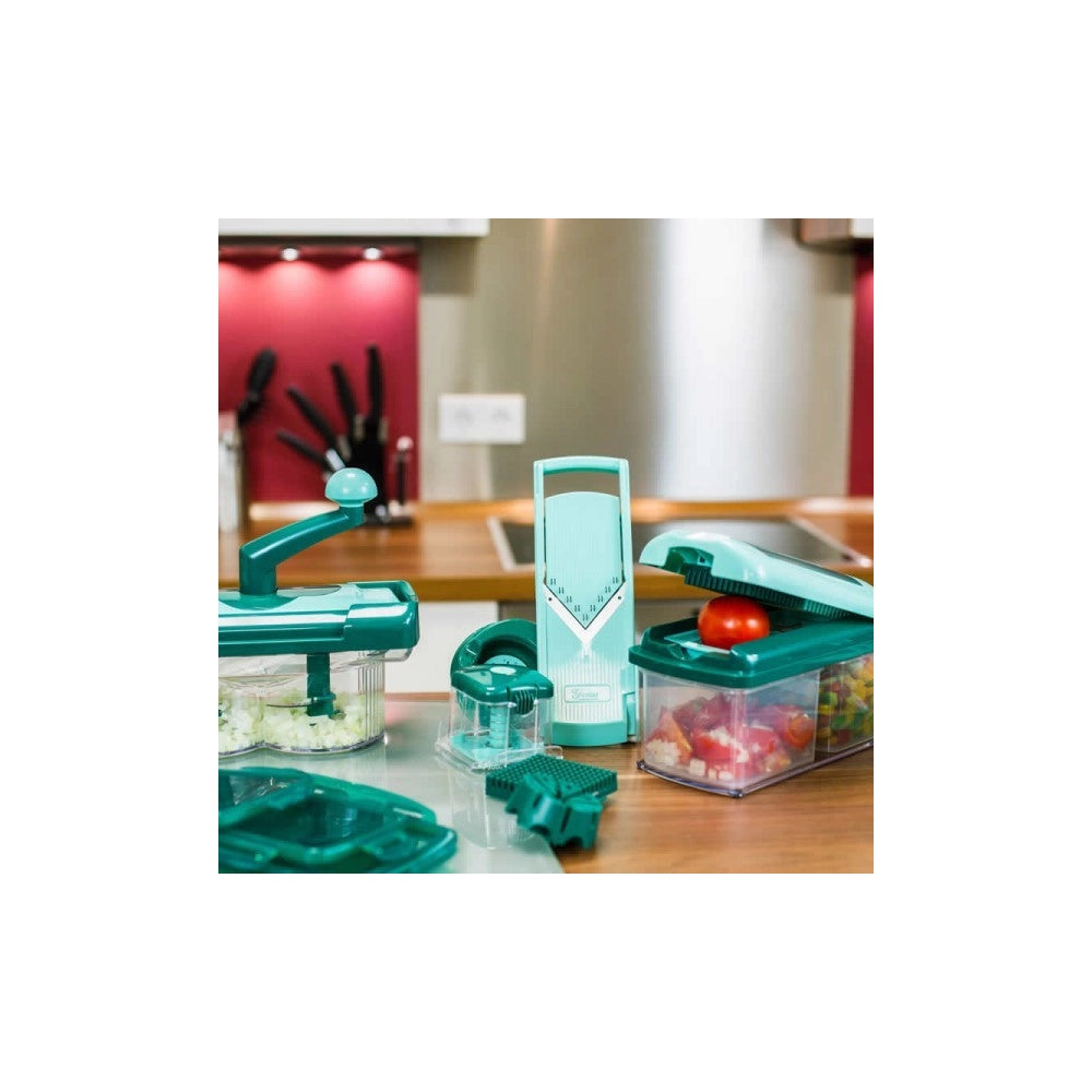 Trade Shop - Affettatrice Manuale Nicer Twist Taglia E Trita Frutta Verdura In Pochi Secondi -