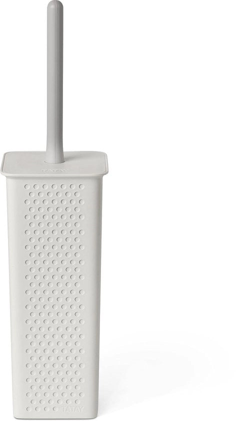 Spazzola per il water | Materiale riciclato BPA-free | Compatta e funzionale | Dimensioni 9,5 x 9,5 x 39,5 cm - Collezione Bohol - Bianca
