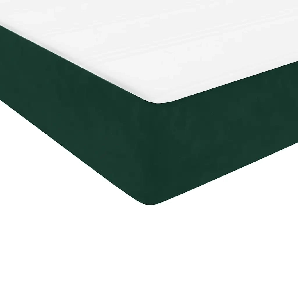 vidaXL Giroletto a Molle con Materasso Verde Scuro 180x220 cm Velluto
