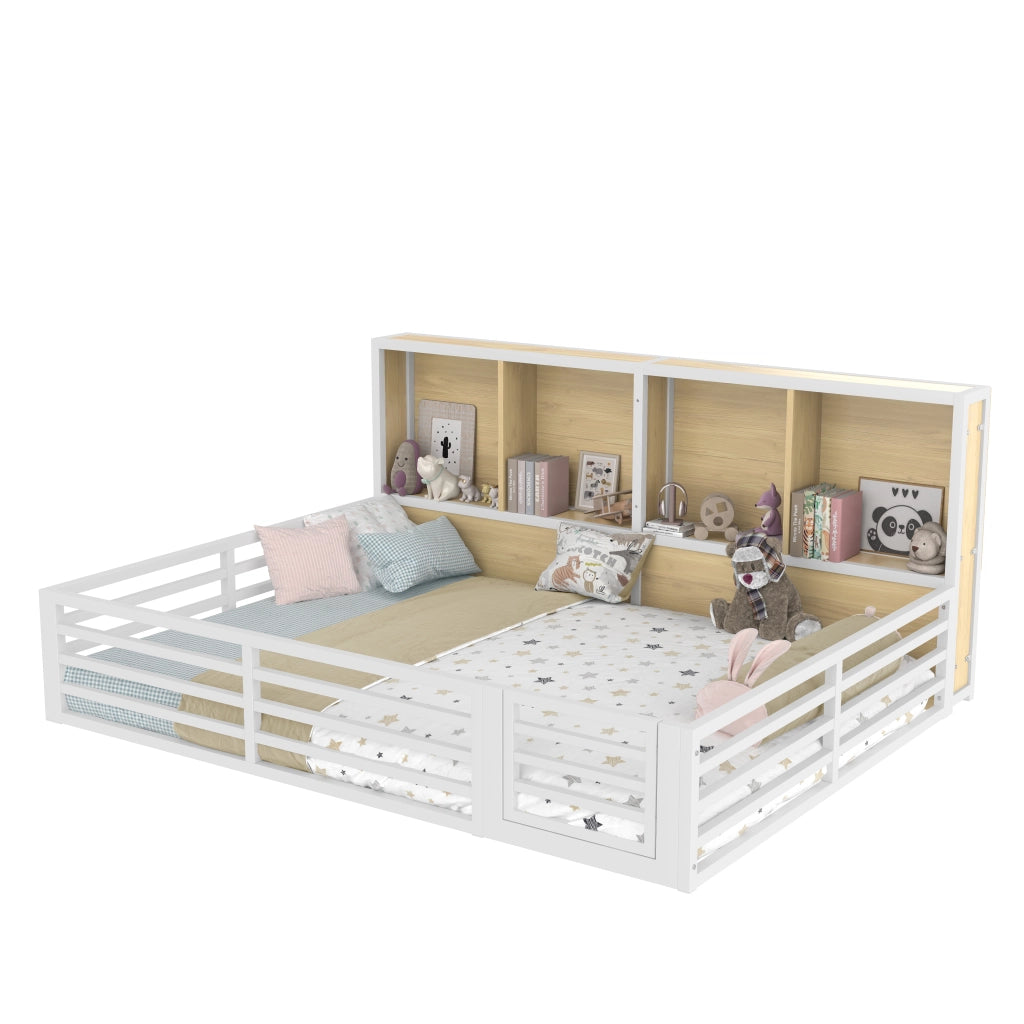 Letto Contenitore con Rete a Doghe ¨C MINIMAL ¨C Metallo Bianco 140x200