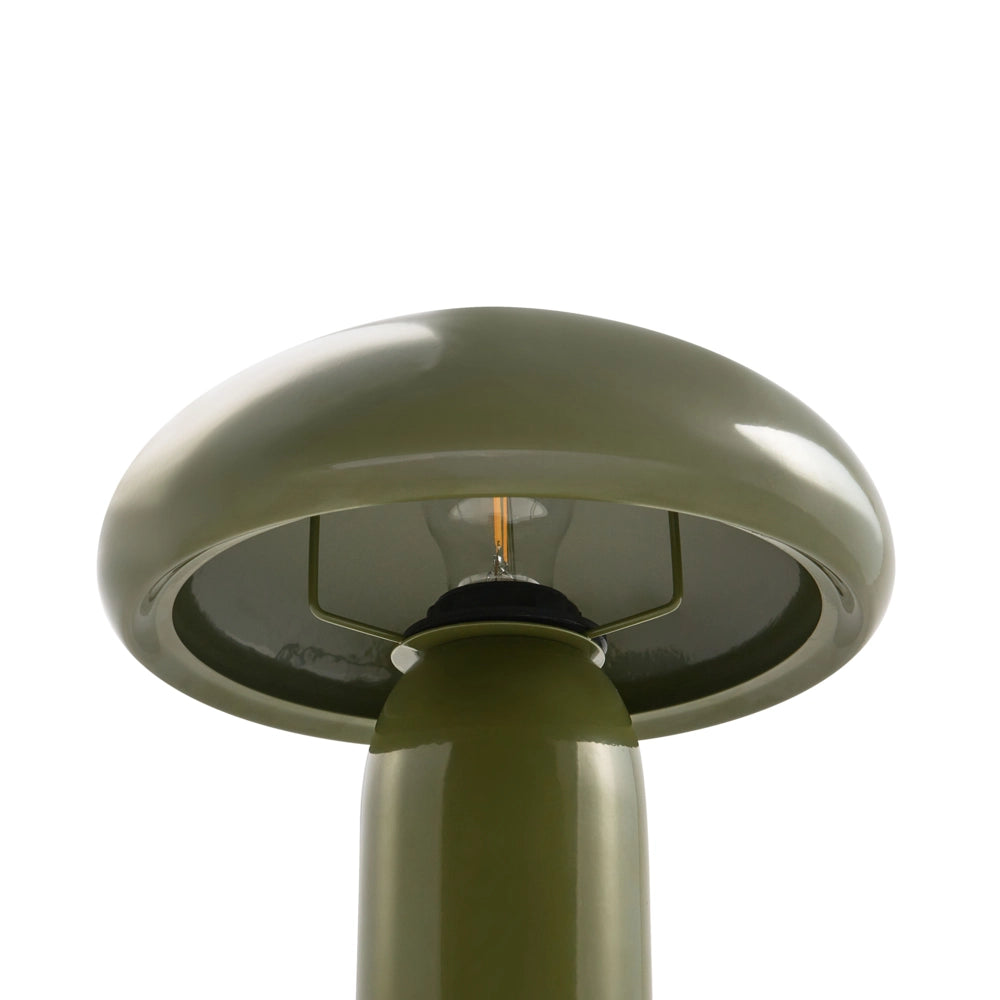 Lampada da tavolo verde scuro con base in metallo e ferro 22 cm luce singola design moderno accessori per la casa