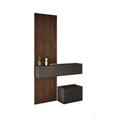 Liscate, Mobile da Ingresso 2 Paia Made in Italy, 138x35x241h cm Marrone Scuro