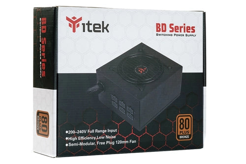 itek BD600 alimentatore per computer 600 W 24-pin ATX ATX Nero