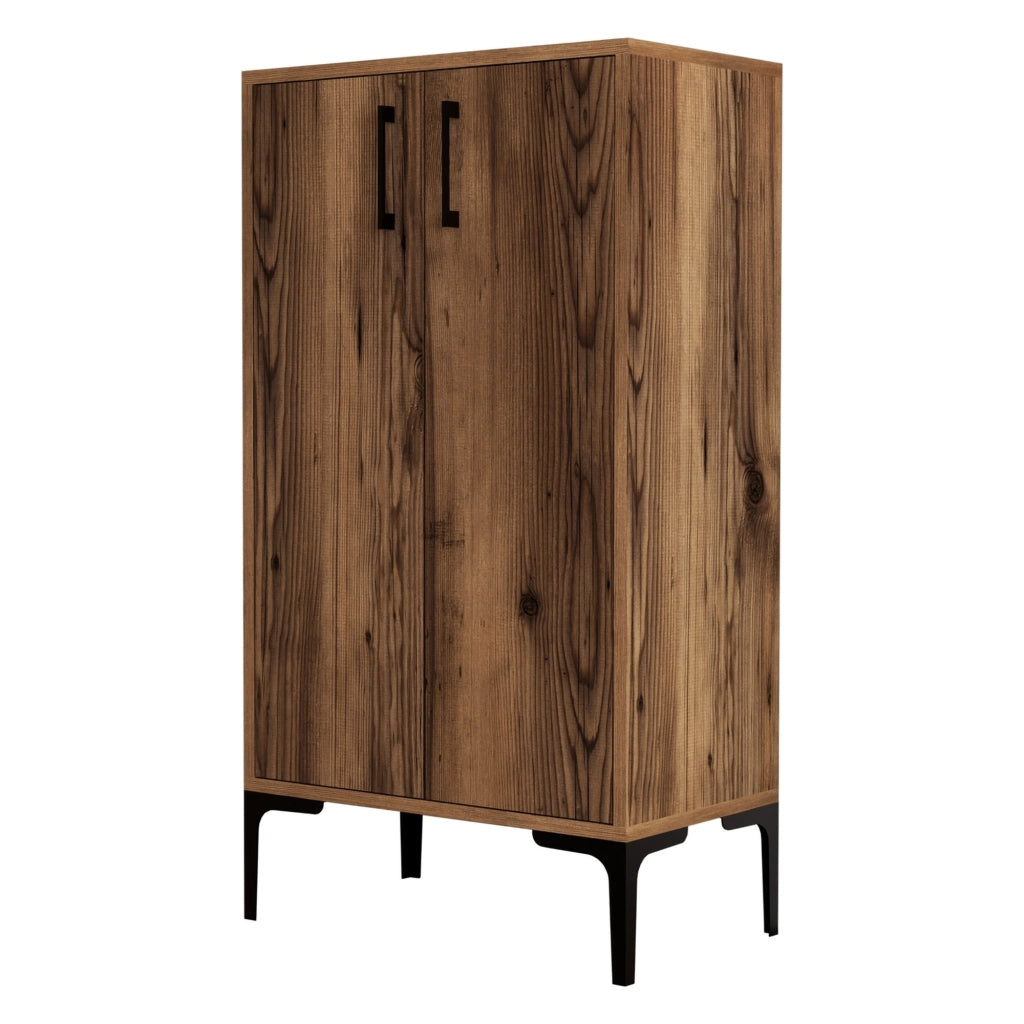 Mobile Portascarpe Cavalieri, Scarpiera 4 Ripiani, 60x35x111h cm Marrone Noce