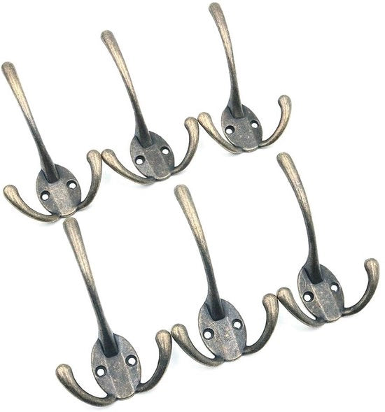 Haken per Wandmontaggio con 3 Ganci per Sacco/Tas/Asciugamano - Capacità di Sostegno fino a 18 kg - Utilizzo per Capocasa