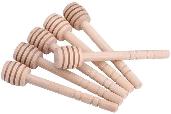 Set di Spatole in Legno per la Cucina - 50 Spatole - Spatole per la Miele - Sicure e Sostenibili - Facili da Pulire - Progetto Unico con Solchi