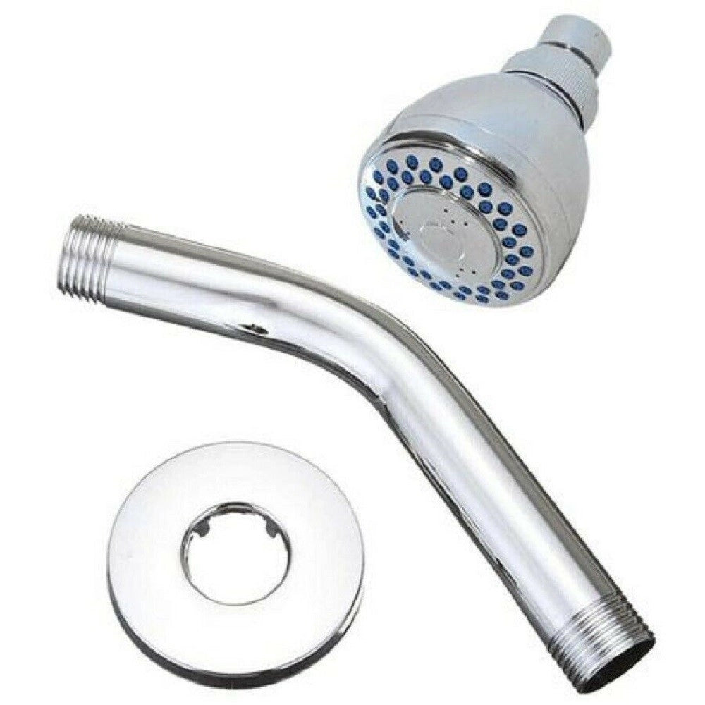 Trade Shop - Soffione Doccia A Muro Doccetta Fissa Effetto Pioggia A Getti Braccio 15cm 69278 -