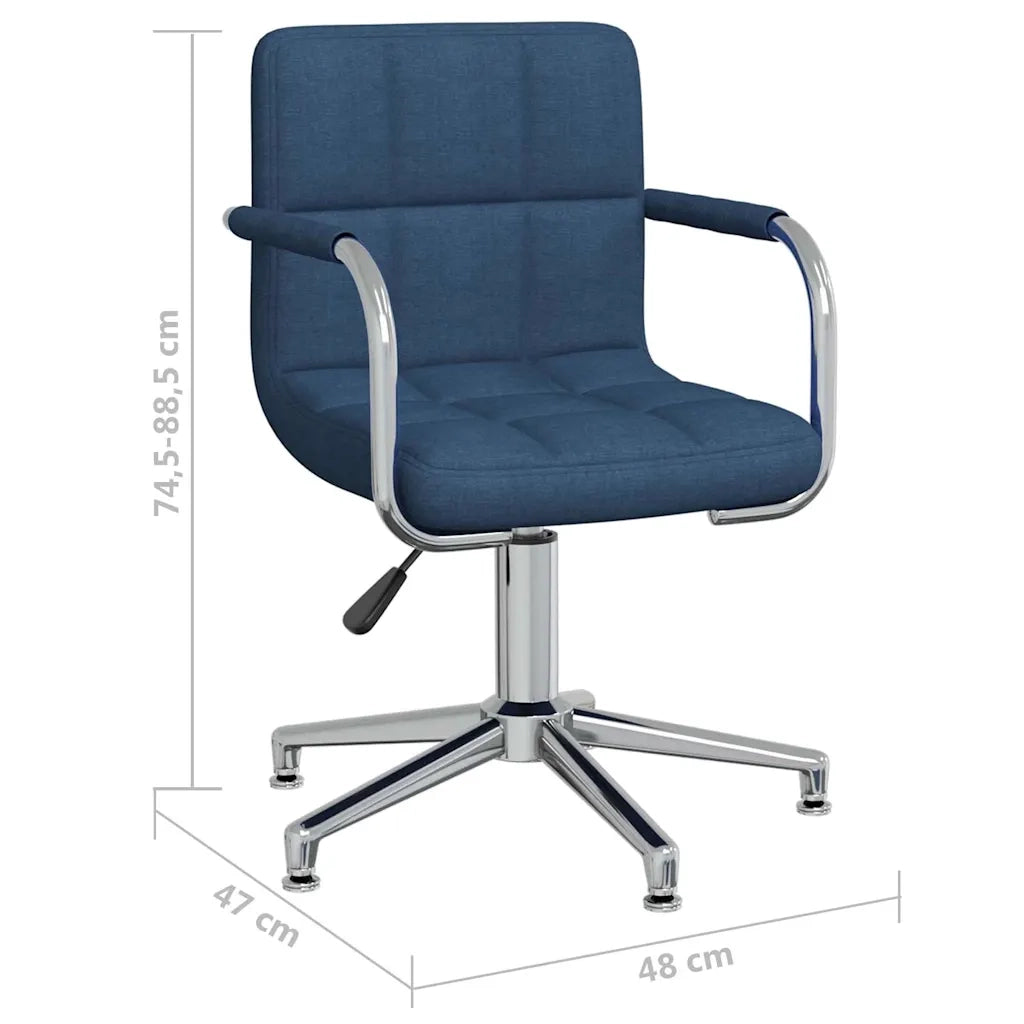 Sedia da Ufficio Girevole Blu in Tessuto 334733