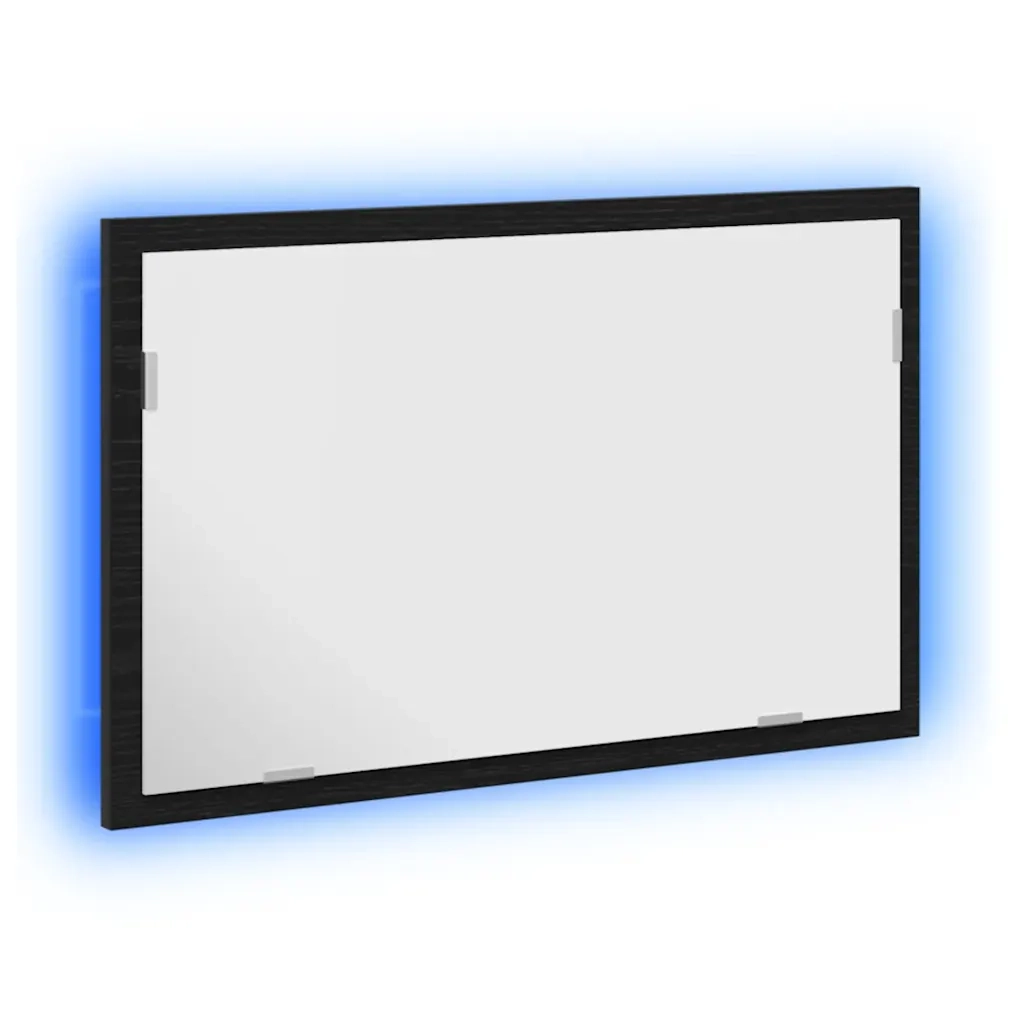 Specchio da Bagno con Luci LED Rovere Nero 60x8,5x37 cm 862547