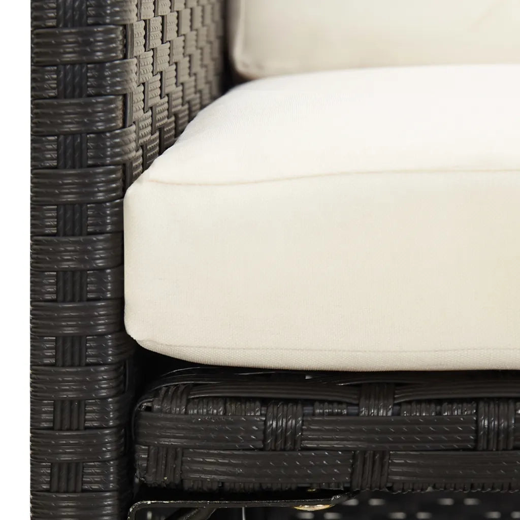 Sedie da Giardino 2 pz con Cuscini in Polyrattan Nere 42559