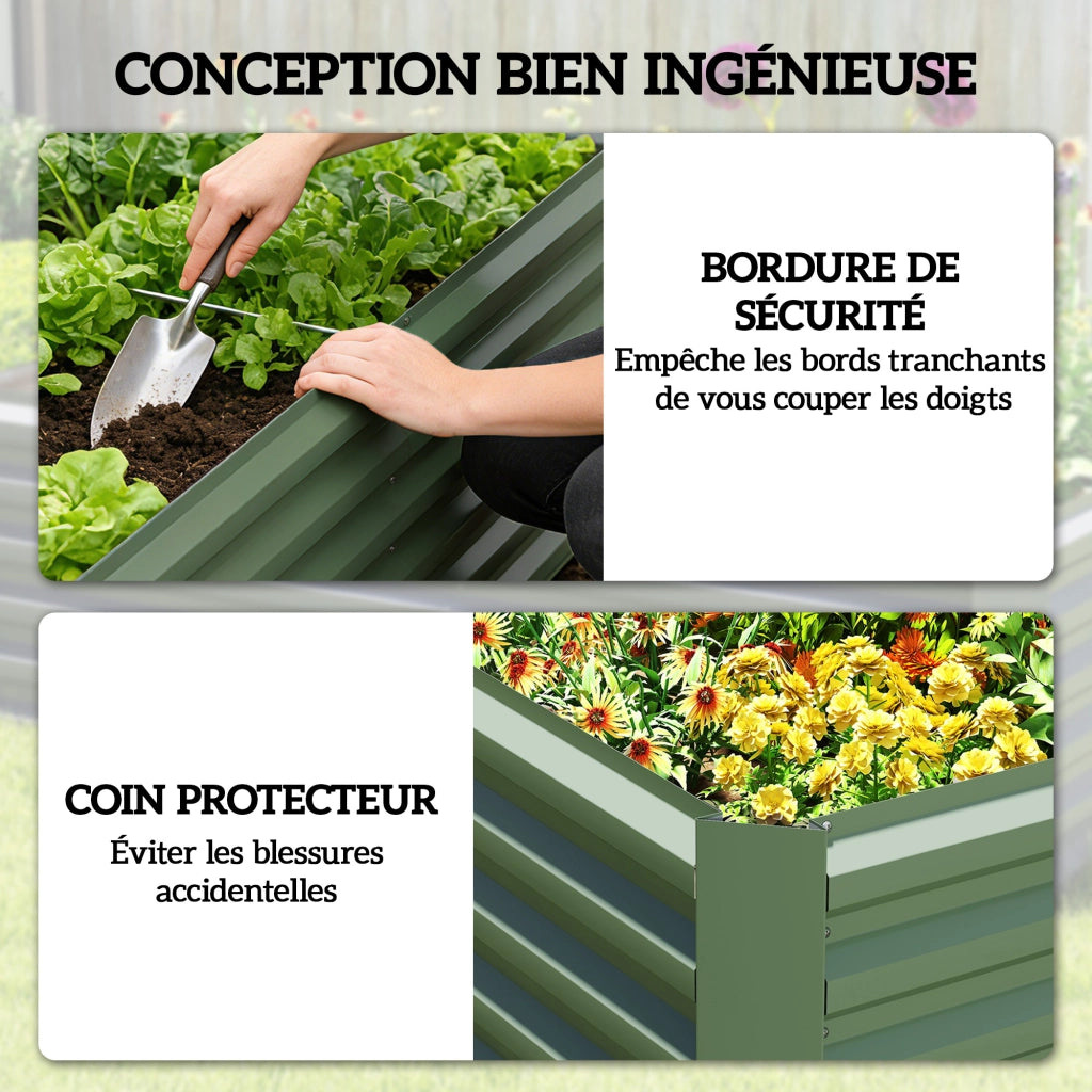 Letto da Giardino in Acciaio Galvanizzato ¨C Zephmum ¨C Verde Chiaro 180x90x57.5 cm