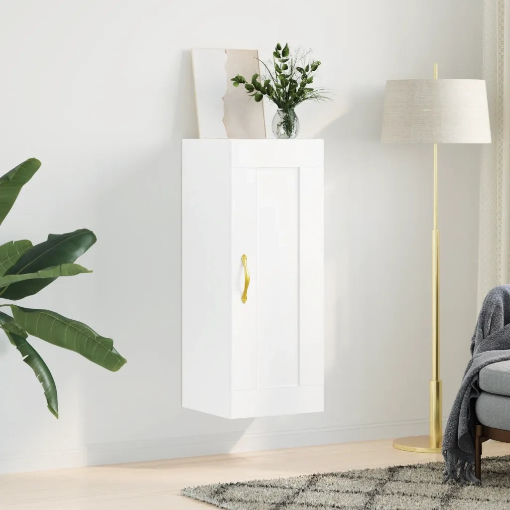 Armadietto a Muro | Mobile a Parete Bianco 34,5x34x90 cm in Legno Multistrato
