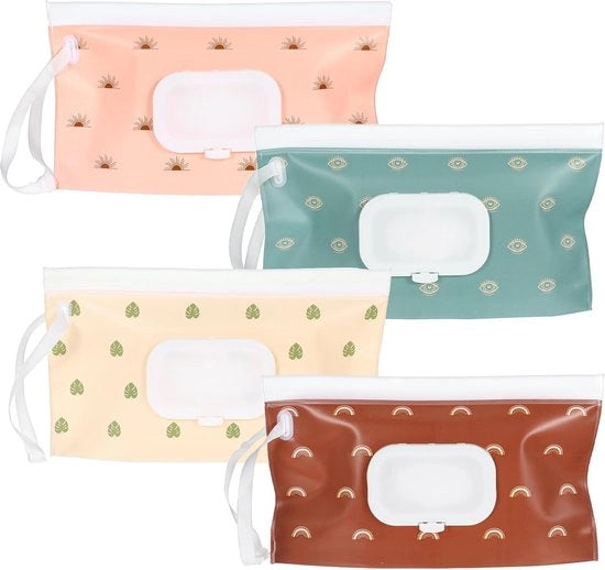 Set di 4 assorbenti umidi in un contenitore portatile per viaggi e trasporti, ideale per l'uso in viaggio, ecocompatibile e pratico
