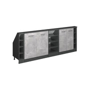 Set di mobili sottotetto Rion Calcestruzzo/Antracite Set di 5 Vicco