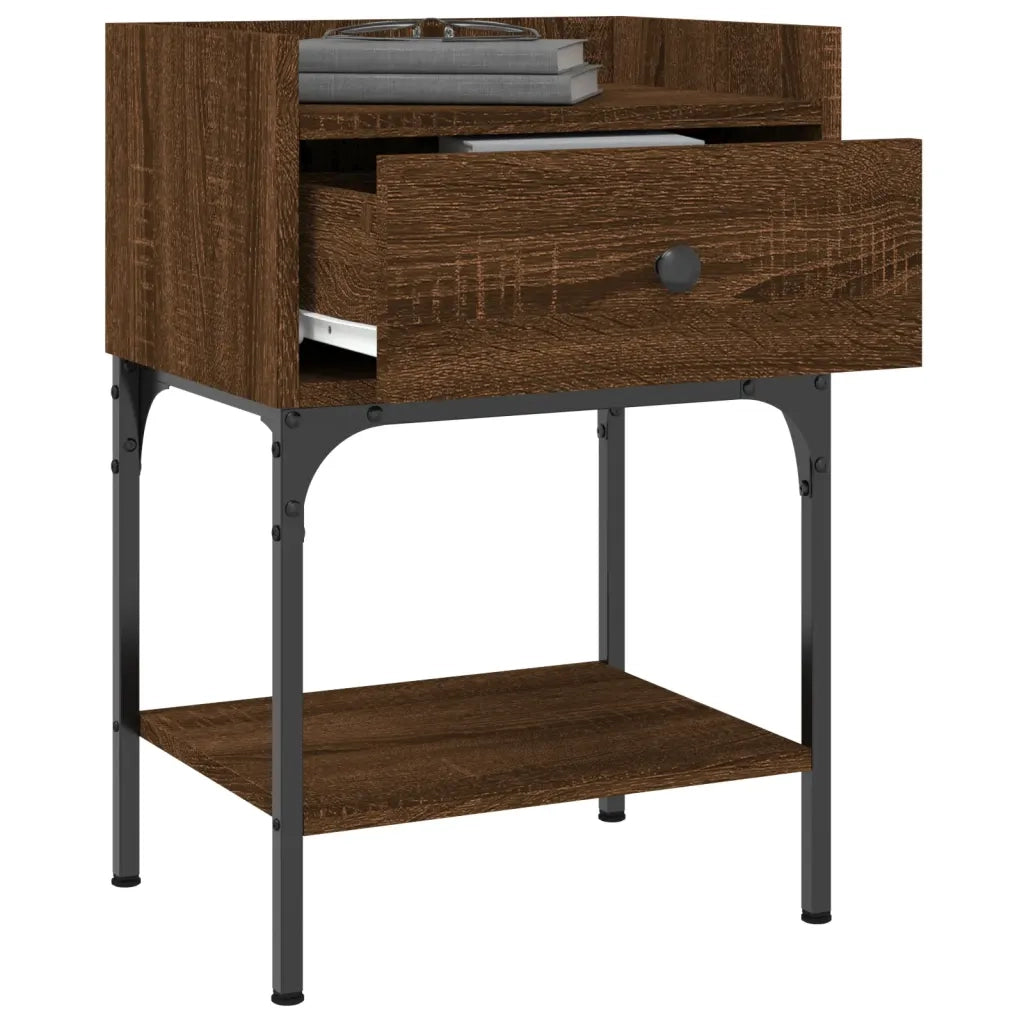 Comodini 2 pz Rovere Marrone 40,5x31x60 cm in Legno Multistrato 825902
