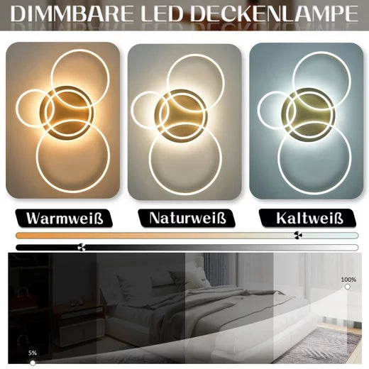 ZMH Lampada da soffitto plafoniera LED dorata dimmerabile 90W telecomando moderna per camera letto soggiorno sala pranzo