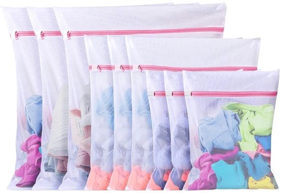 Decalcomanie per lavatrice, set di 10 pezzi, grande rete per capi, accessori per lavatrice, rete per capi, grande mesh, 3 misure