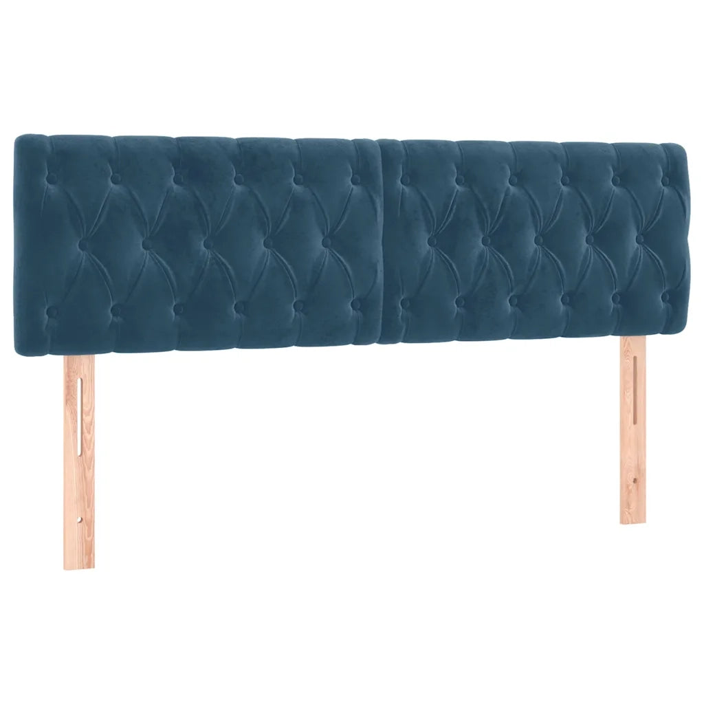 Giroletto a Molle con Materasso Blu Scuro 160x200 cm in Velluto