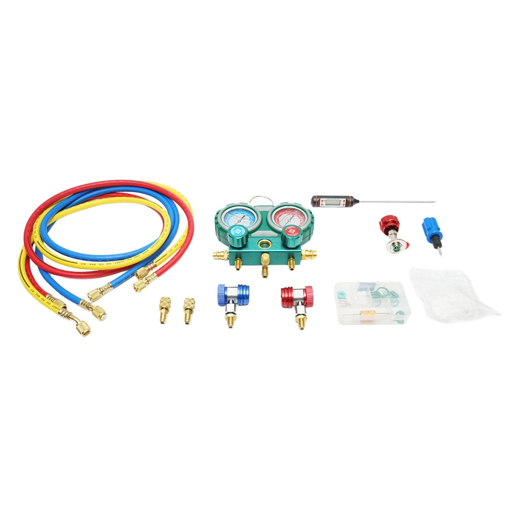 Kit di controllo e ricarica dell'impianto di climatizzazione auto, freon R22, R32, R134a, R410a