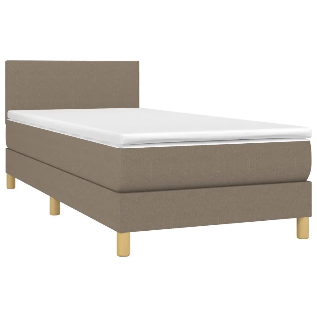 Letto a Molle con Materasso e LED Tortora 100x200cm in Tessutocod mxl 74808