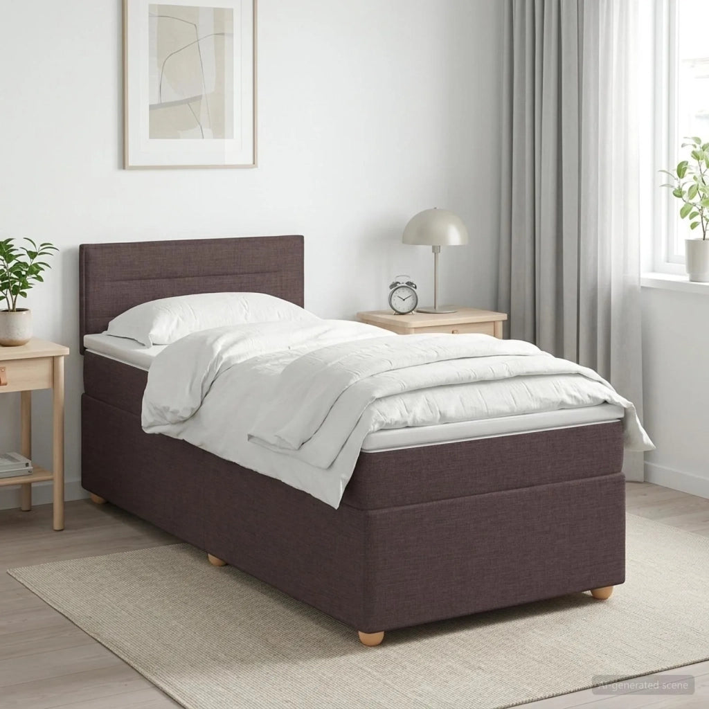 Letto box spring con materasso Marrone Scuro 80 x 200 cm 3452285