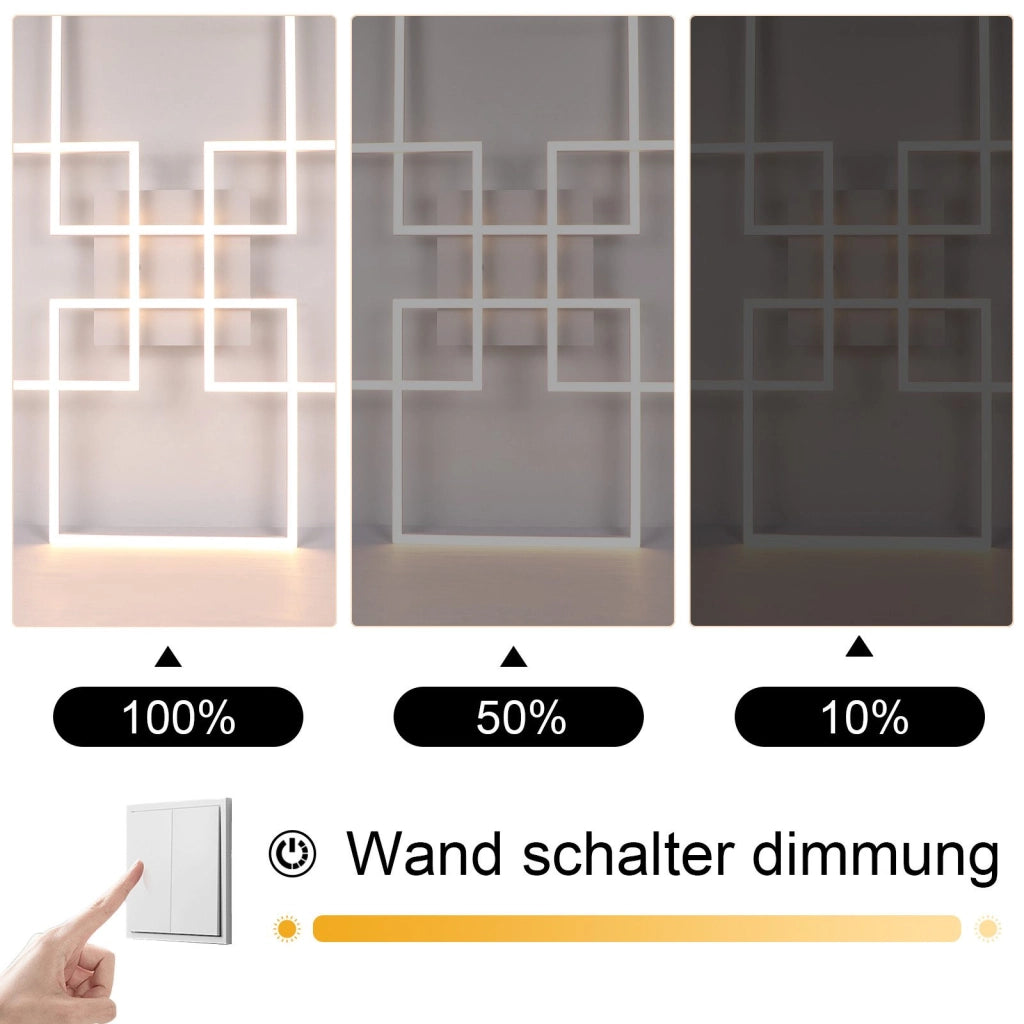 ZMH Lampada da soffitto plafoniera LED moderna 32W cornici rettangolari per soggiorno camera letto