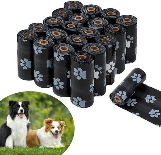 Sacchetti per escrementi di cane 300 pezzi - Biodegradabili - Impermeabili - Resistenti alle scalfitture - Resistenti all'acqua - Dimensioni extra grandi