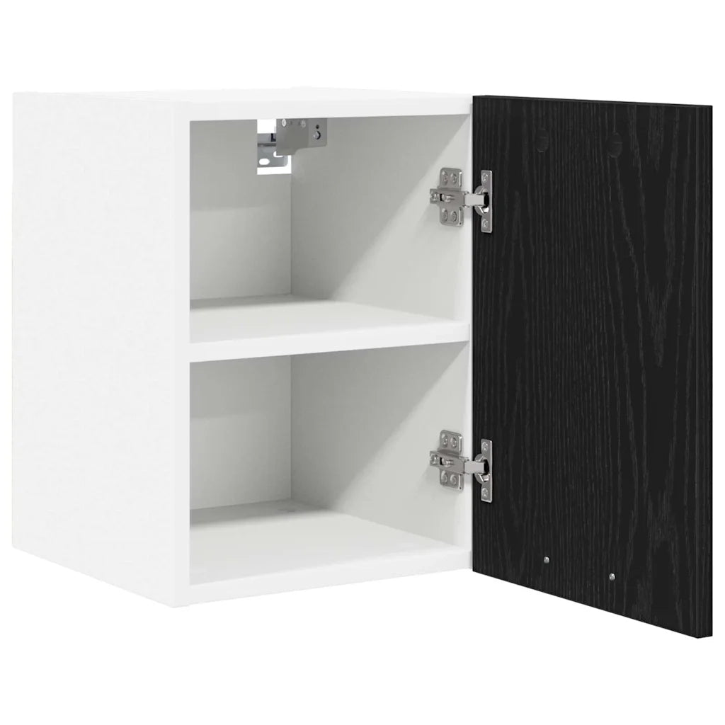 Armadio pensile con porta Rovere Nero e Bianco 30 x 31 x 40 cm
