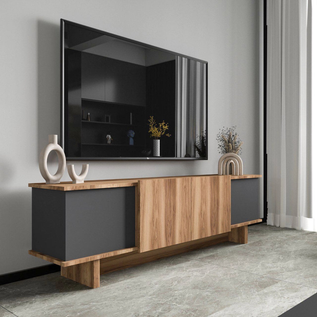 Mobile TV in legno "Diana" 180 x 33 x 50 cm - Antracite