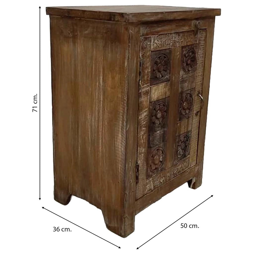 Comodino in legno fatto a mano50x36x71h cm