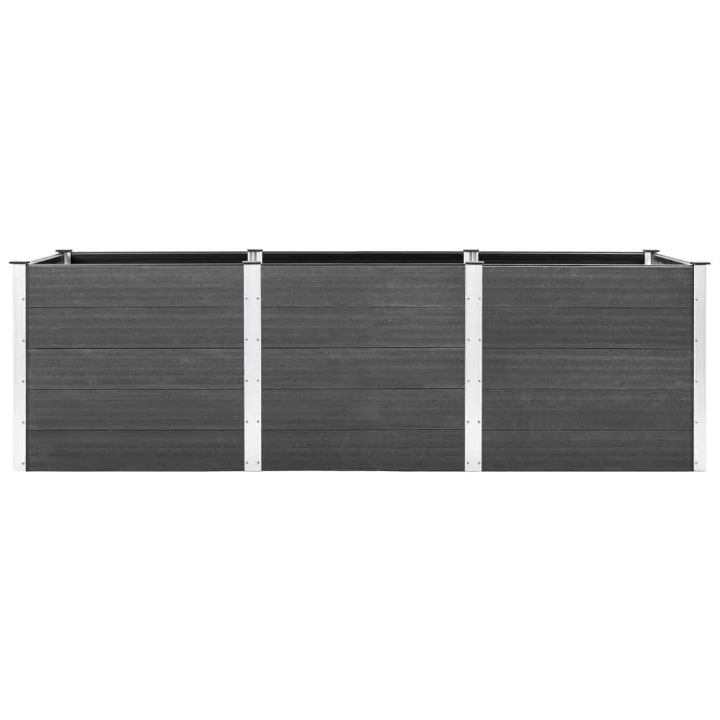 Fioriera rialzata per piante fiori patio giardino 300 x 50 x 91 cm WPC grigio 02_0039428