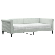 Divano letto | Sof¨¤ letto | Letto singolo con Materasso Grigio Chiaro 90x190 cm in Velluto