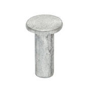 Rivetto in alluminio massiccio 4x8mm, diametro testa 15mm