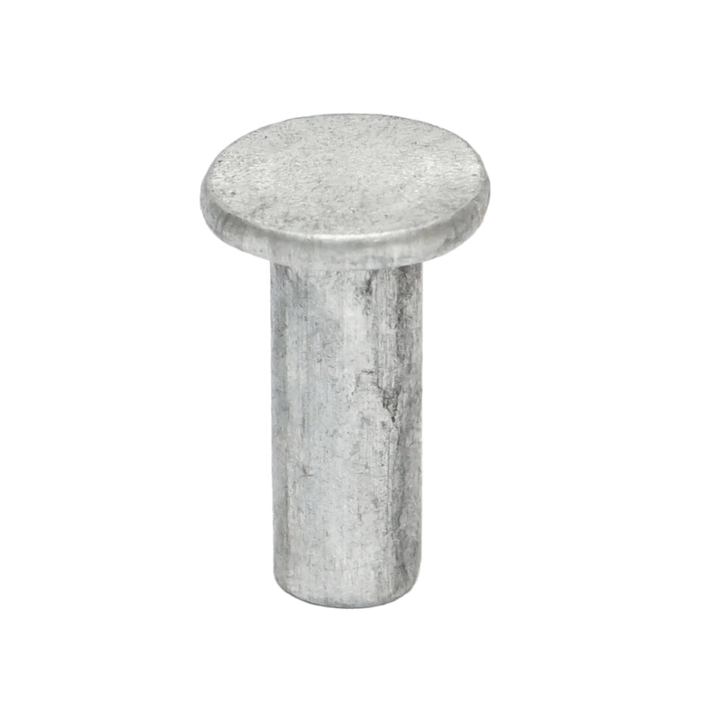 Rivetto in alluminio massiccio 4x8mm, diametro testa 15mm