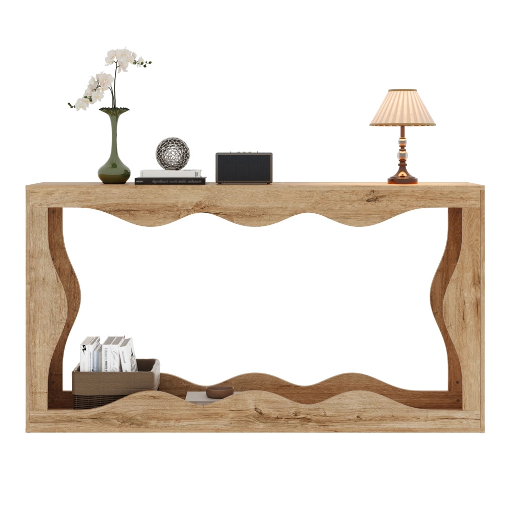 CONSOLLE a onda 160,5x30x86,5 cm Truciolare Naturale