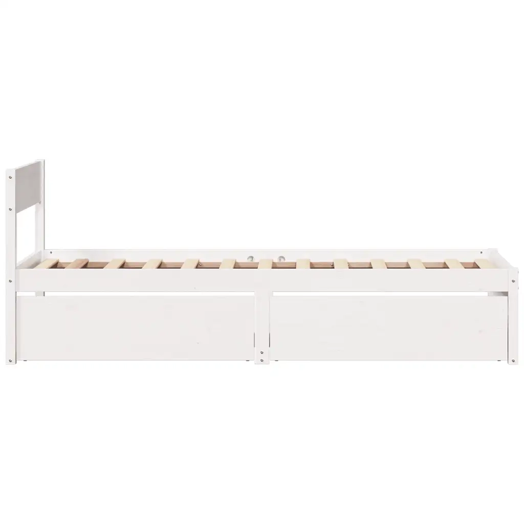 Letto senza Materasso Bianco 90x200 cm Legno Massello di Pino 846793