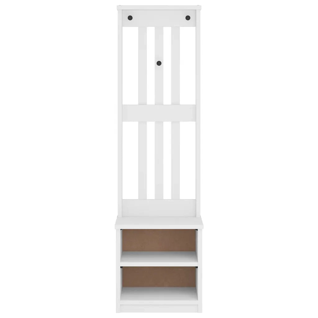 Albero da Ingresso SANDNES Bianco 45x40x159,5 cm Legno di Pino